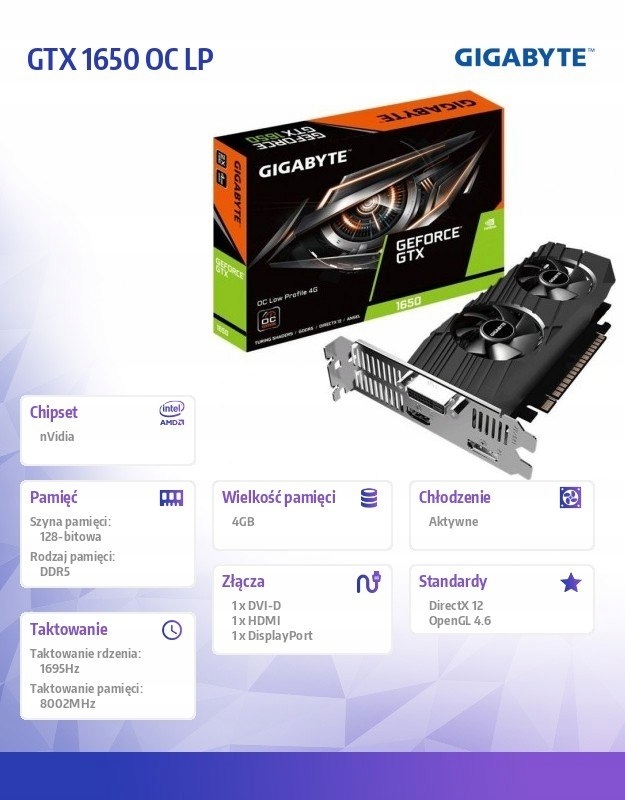 Купить Видеокарта GTX 1650 OC LP, 4 ГБ, 128 бит GDDR5 HD: отзывы, фото ...