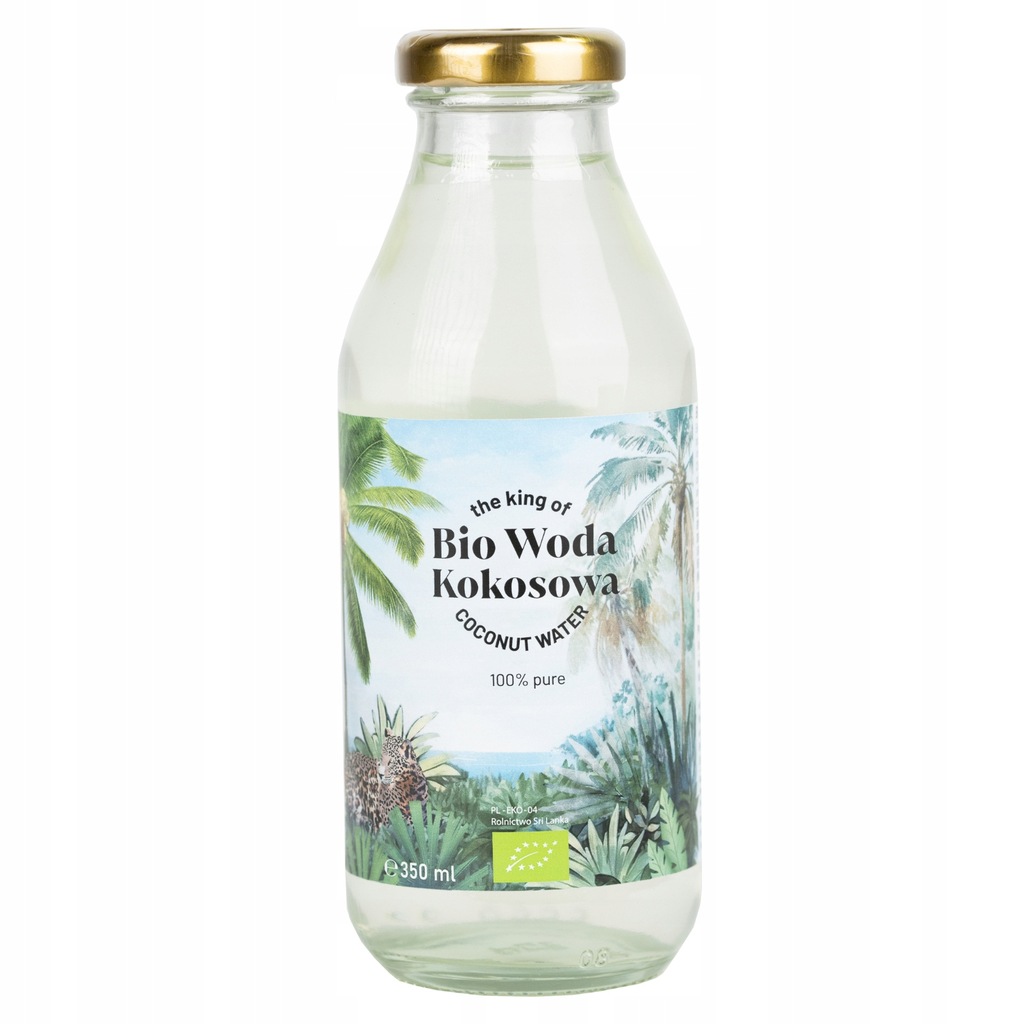 Woda kokosowa 350 ml 5+ 1 gratis King Coconut ekologiczna, szklana butelka