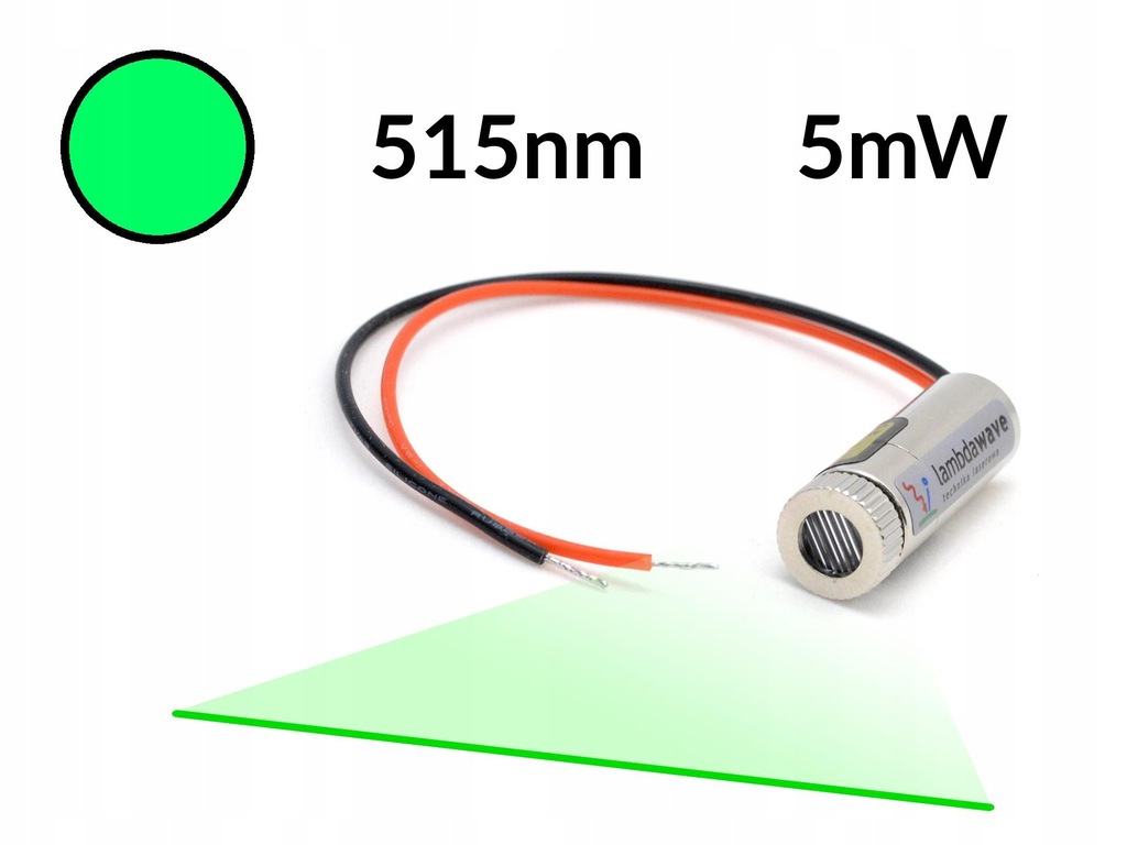 LAMBDAWAVE Laser liniowy zielony 5mW 515nm