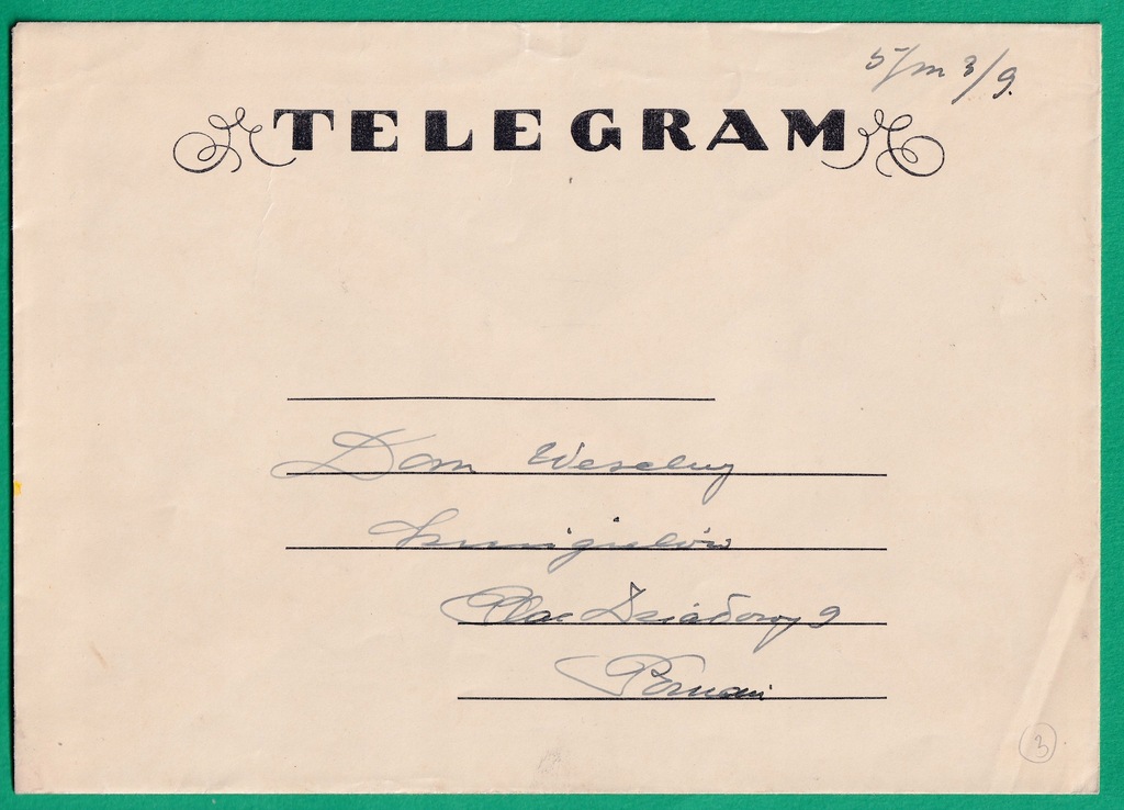 Telegram, koperta na telegram Lx3, rzadkie