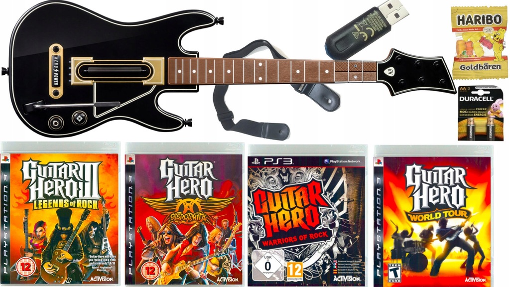 GITARA GUITAR HERO ADAPTER PS3 MASA GIER ZESTAW 13094229442 oficjalne archiwum Allegro