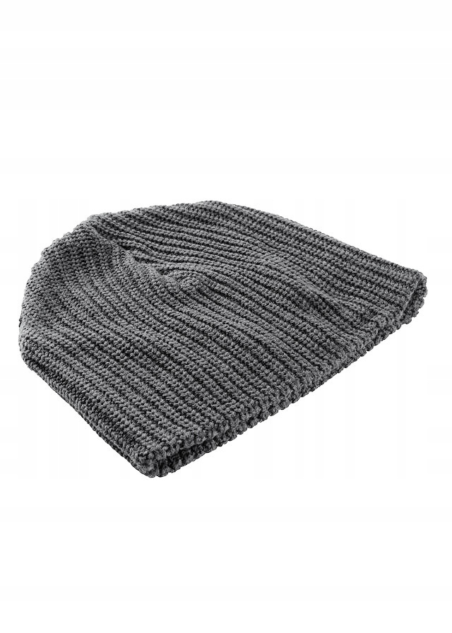 PM259 SZARA CZAPKA BEANIE / DZIANINA