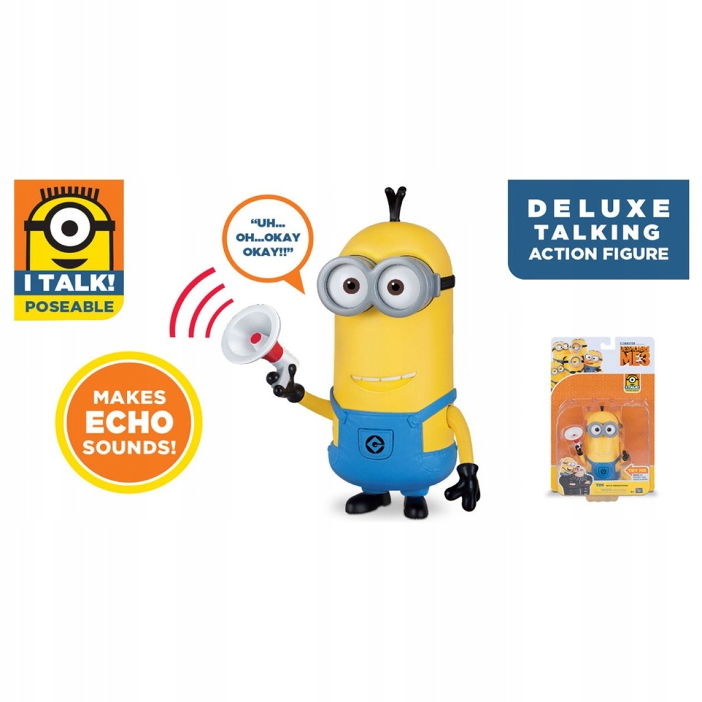MINIONEK interaktywny TIM mówiący megafon 15cm 24h 7771509647