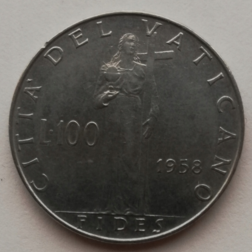 Watykan 100 lirów 1958