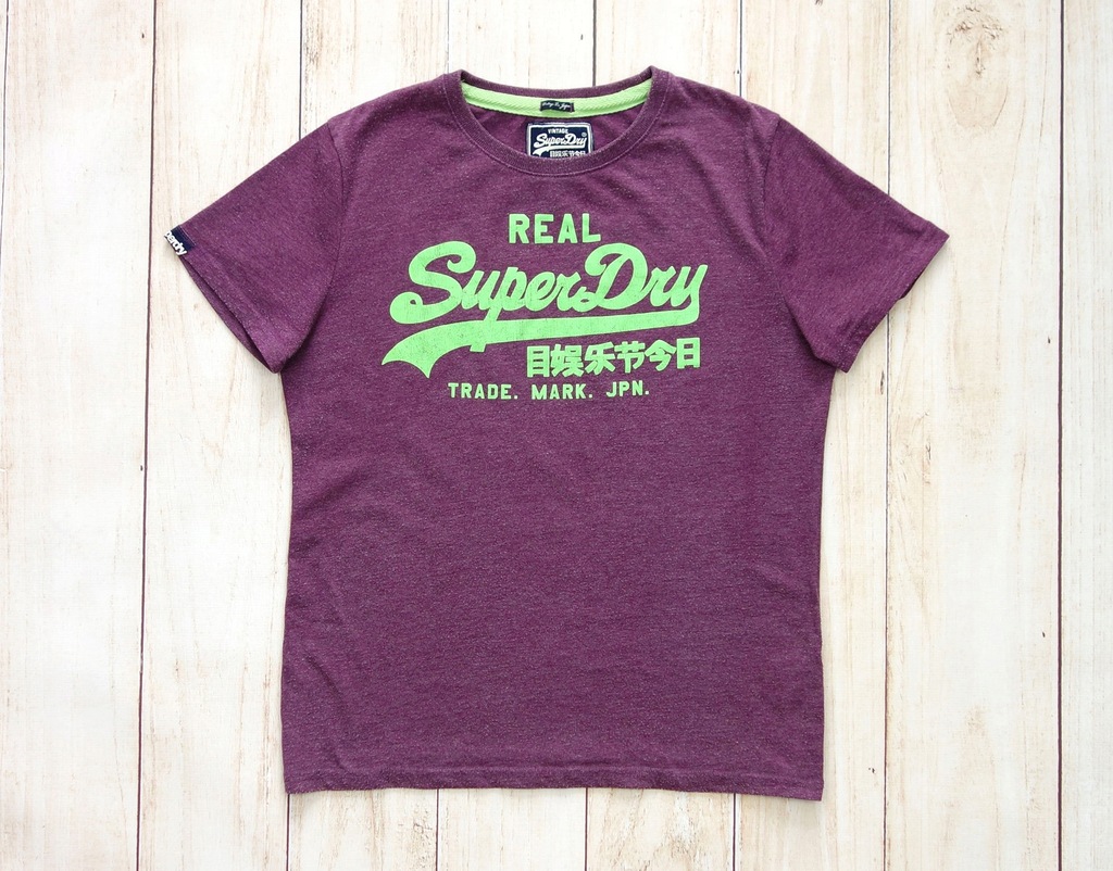 T-shirt SUPERDRY neon fiolet vintage logo XL