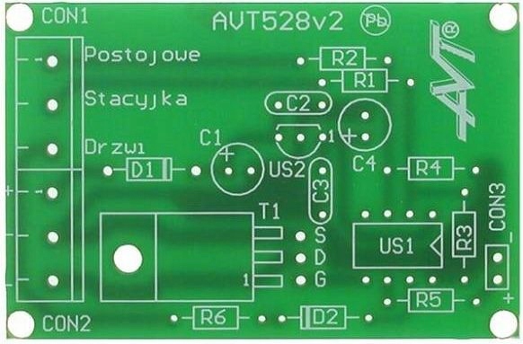 Sterownik oświetlenia wnętrza, AVT528 PCB+ uP