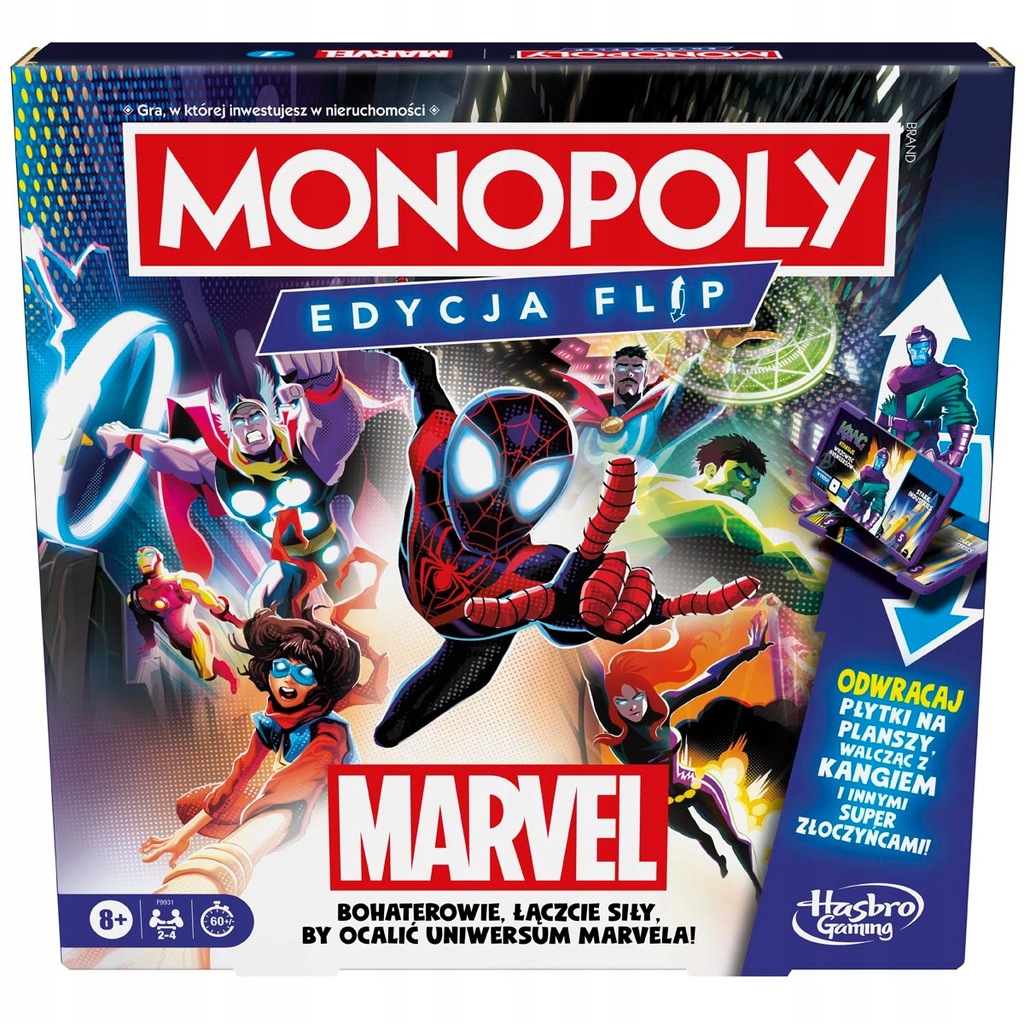 MONOPOLY HASBRO MARVEL POLSKA EDYCJA FLIP GRA PLANSZOWA MONOPOL 