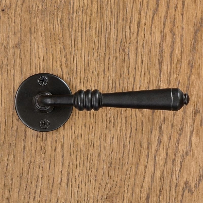 Klamka DEVON z rozetą CZARNA retro