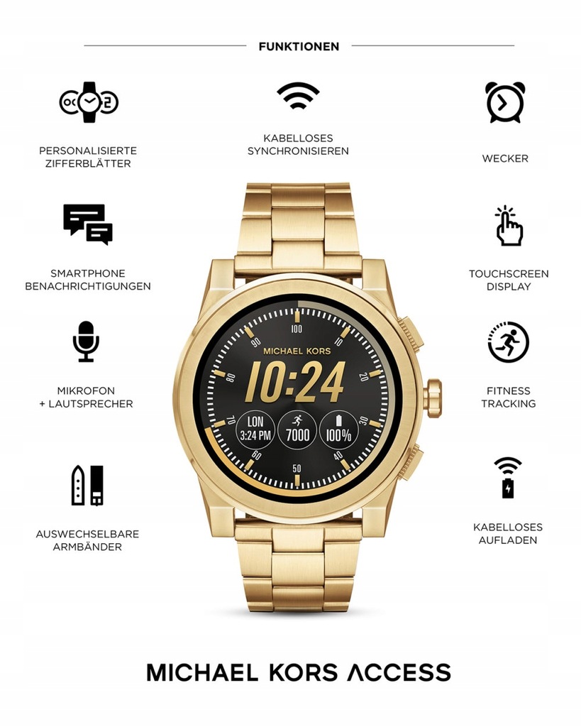 Zegarek SMARTWATCH MICHAEL KORS MKT5026 GRAYSON FV - 7683810739 - oficjalne archiwum Allegro