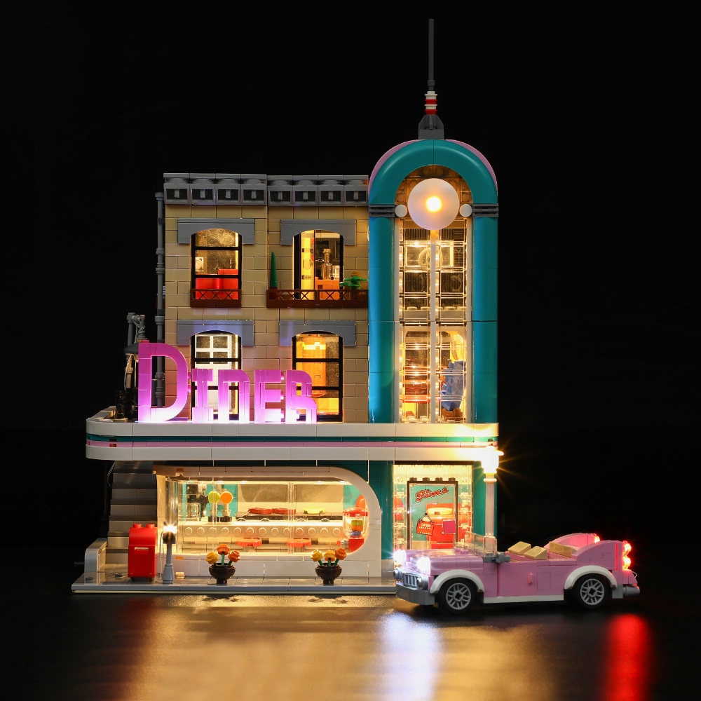 Zestaw oświetlenia do LEGO Bistro w śródmieściu 10260 Creator Expert (BEZ L