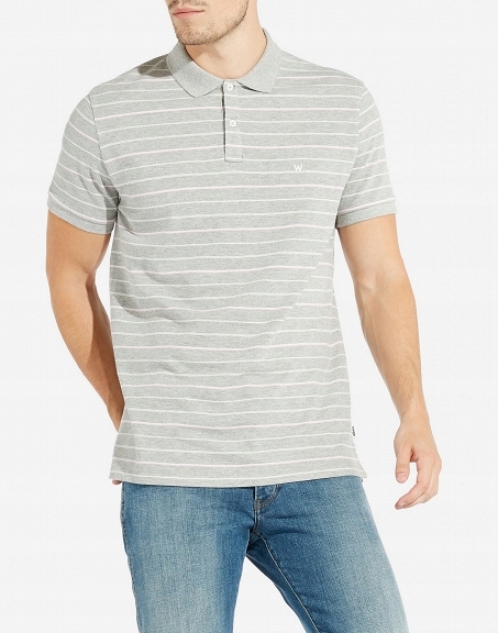 T-SHIRT WRANGLER FINE STRIPE POLO W7C16KA37 R. L