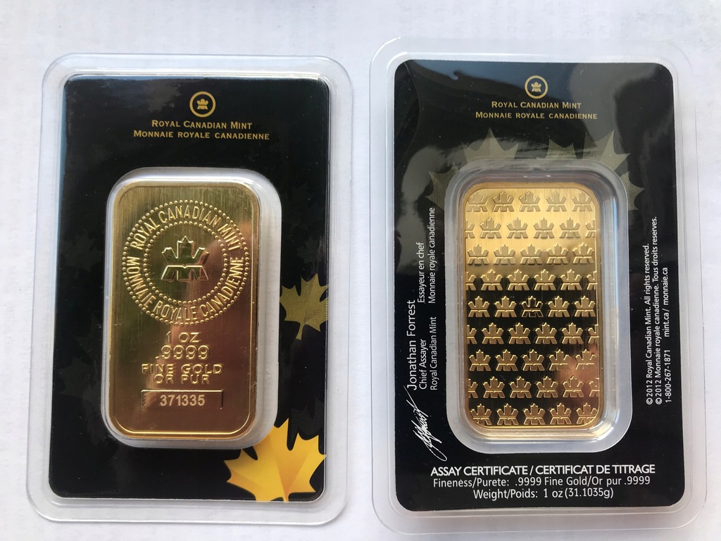 Sztabka 1 uncja Au, 9999 - ROYAL CANADIAN MINT