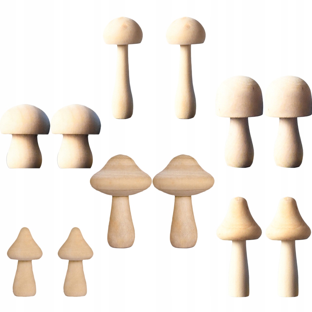 Unpainted Mushroom Model Blank Home Decor 12 Pcs