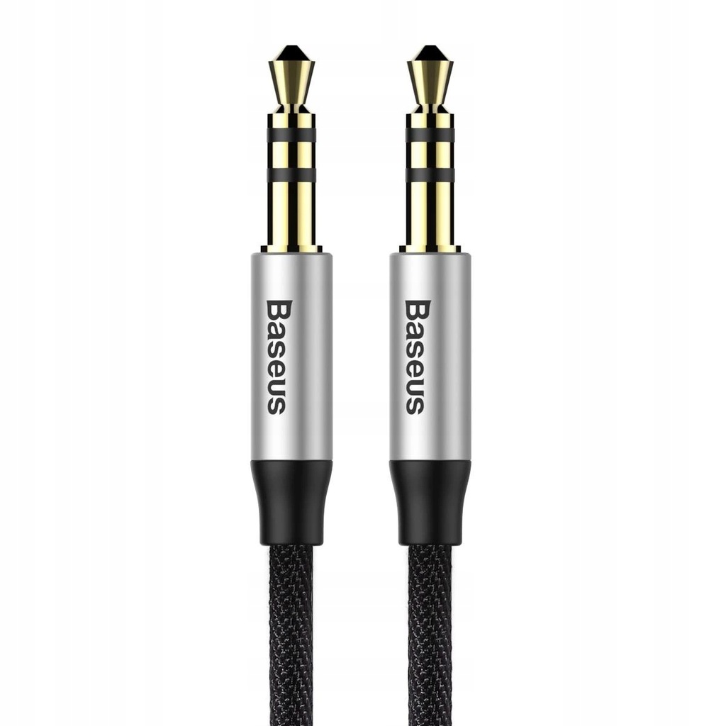 Baseus Yiven M30 kabel audio stereo AUX 3,5 mm męski mini jack 1,5m srebrno