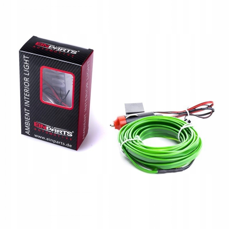 5M ŚWIATŁOWÓD EL WIRE LED TAŚMA PASEK AMBIENT OŚWIETLENIE 12V ZIELONY