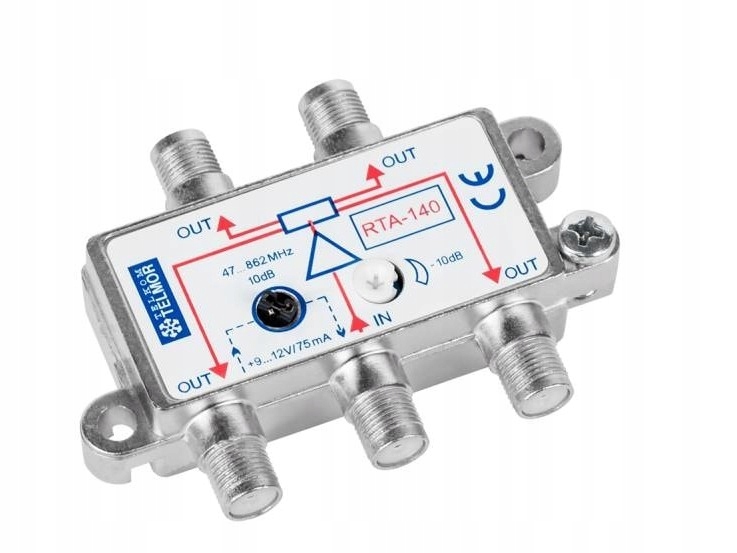 Rozdzielacz TV RTA 140-aktywny 4-wyjścia TELMOR