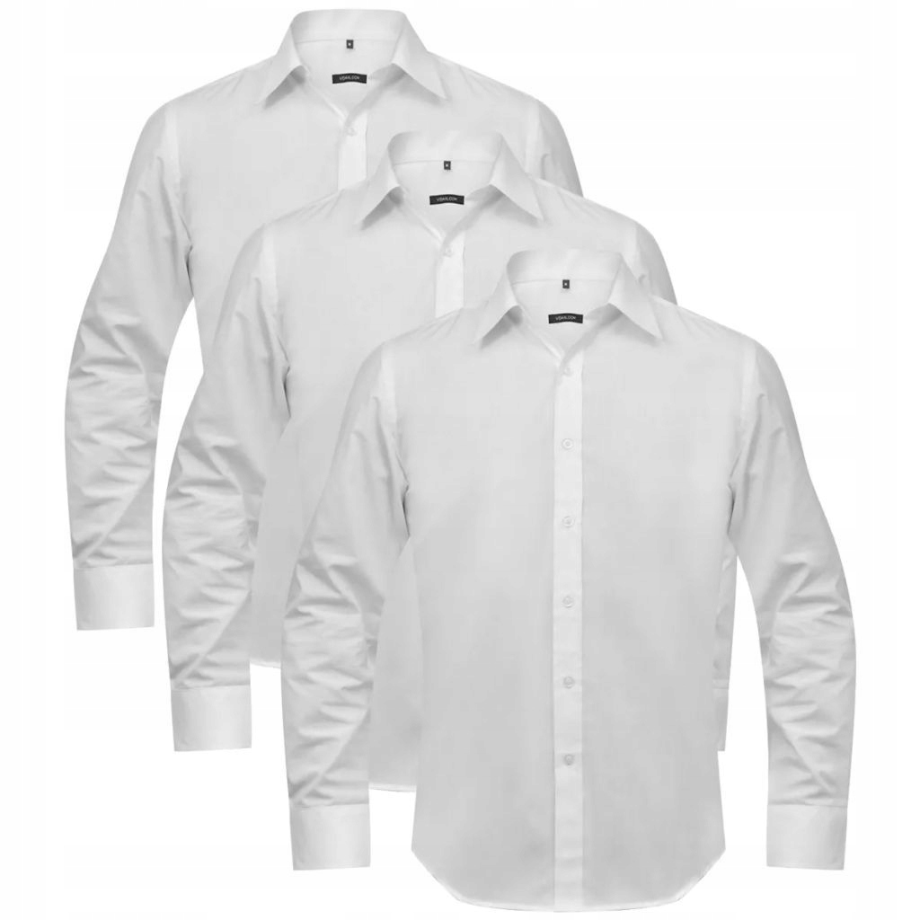3 Męskie koszule biznesowe, rozmiar XXL białe GXP-