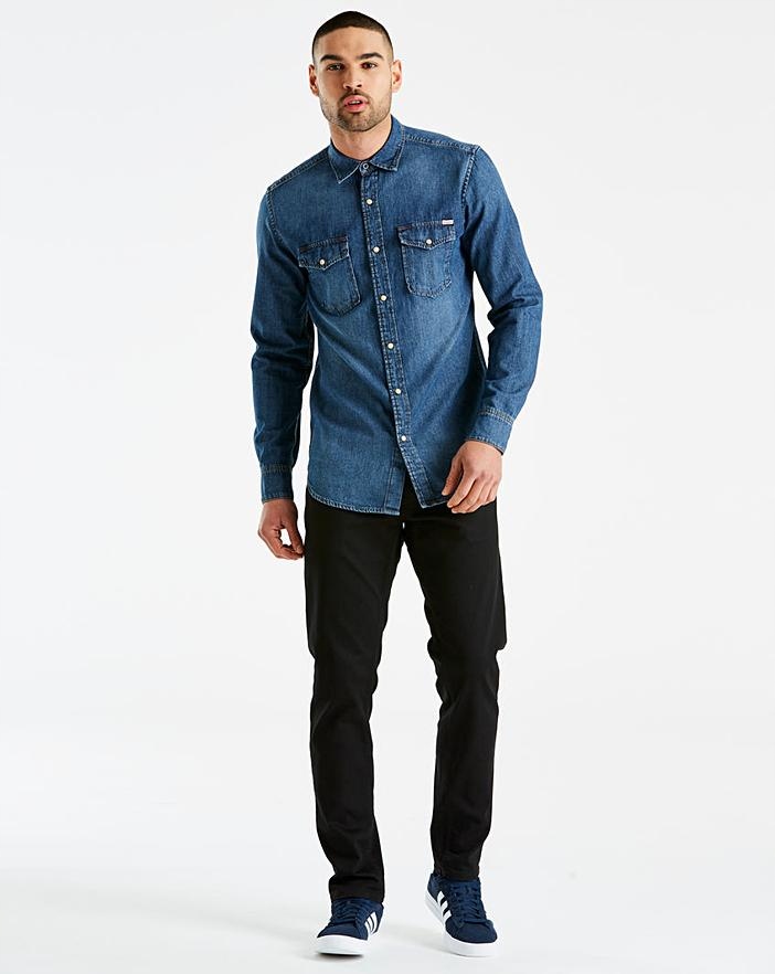 SB6023 JACK JONES KOSZULA MĘSKA JEANSOWA R. 5XL