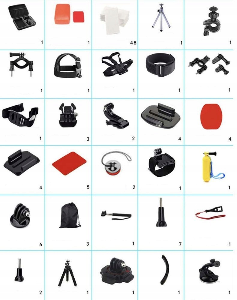 Купить Набор аксессуаров «120 в 1» для GoPro 9 8 7 6 HERO Black: отзывы, фото, характеристики в интерне-магазине Aredi.ru