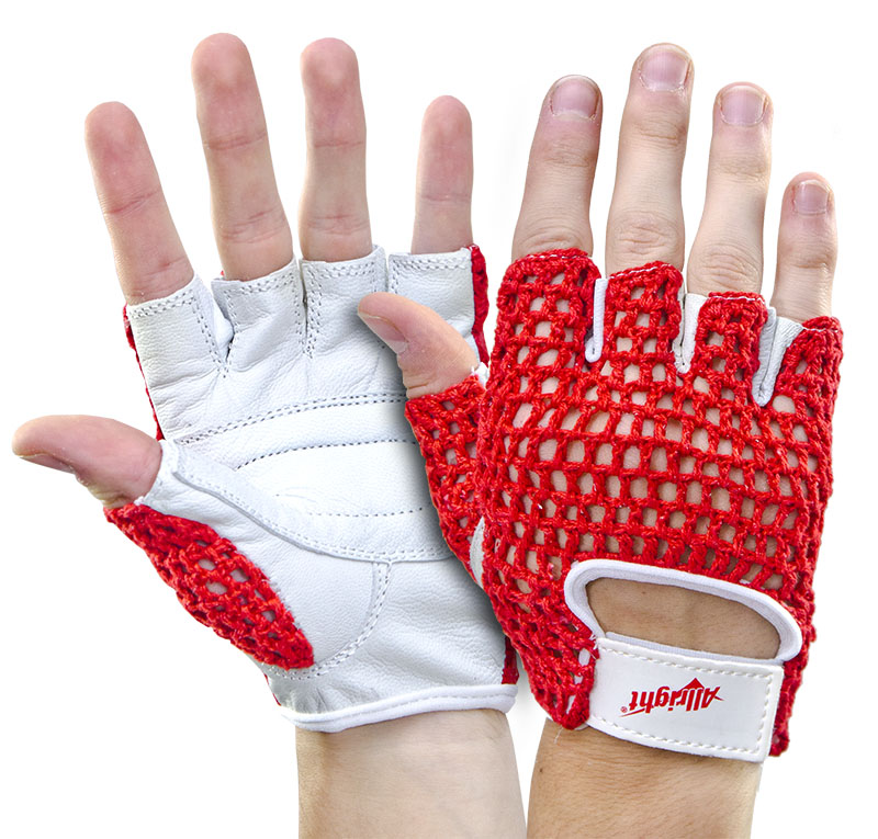 RĘKAWICZKI SPORTOWE r.XXL czerwone ALLRIGHT siatka mod.067