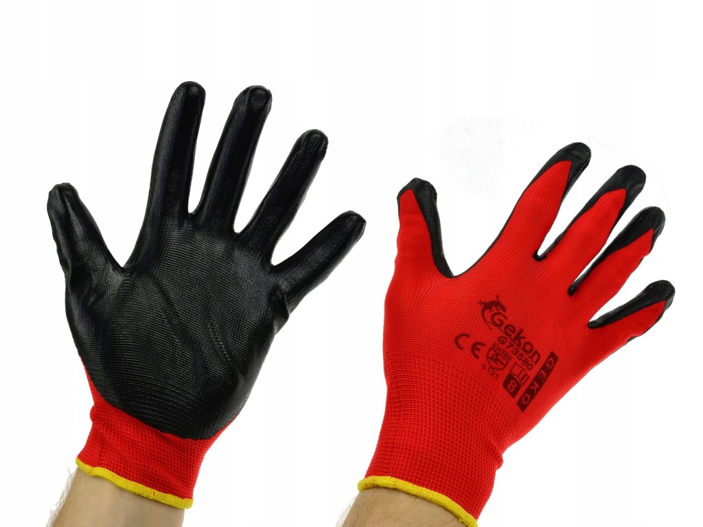 Rękawice ochronne robocze nitryl rękawiczki roz. 8 GEKO