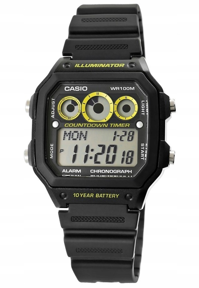 Zegarek Męski CASIO 10 bar do Pływania AE-1300WH -