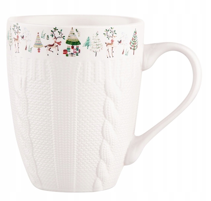 KUBEK PORCELANOWY W SWETERKU XMAS TREE 300ML