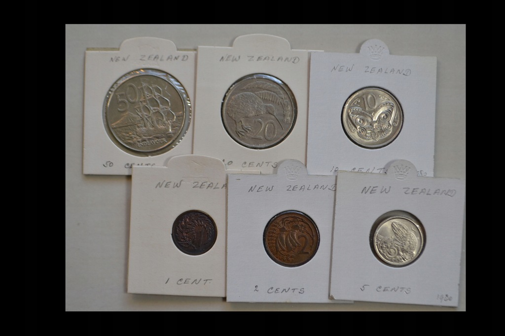 Nowa Zelandia - zestaw 6 monet - każda moneta inna