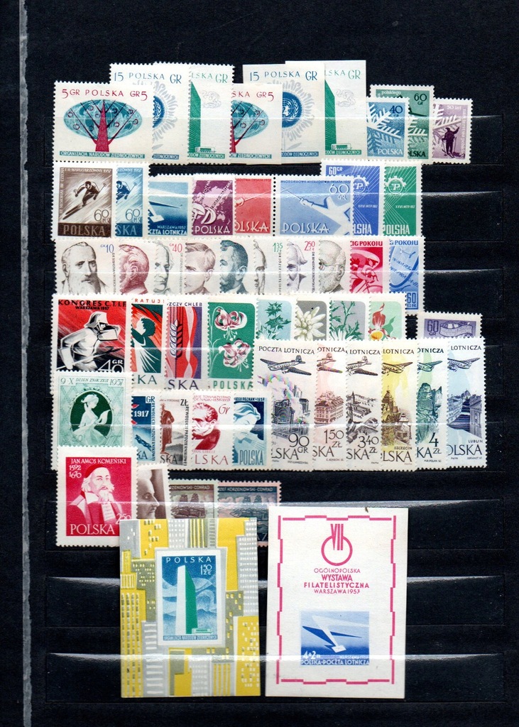 Polska znaczki rocznik 1957