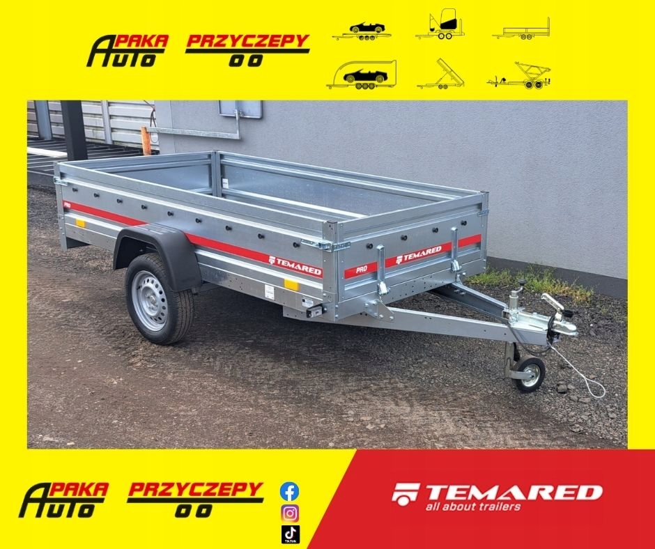 Przyczepa lekka jednoosiowa PRO 2612 750kg Temared