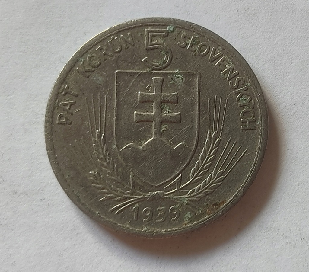 Moneta Słowacja 5 koron 1939