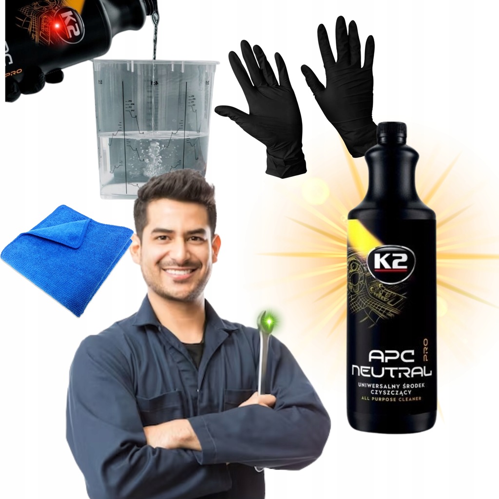 K2 APC SUPER ŚRODEK PŁYN DO CZYSZCZENIA AUTA TAPICERKI PLASTIKÓW ZESTAW