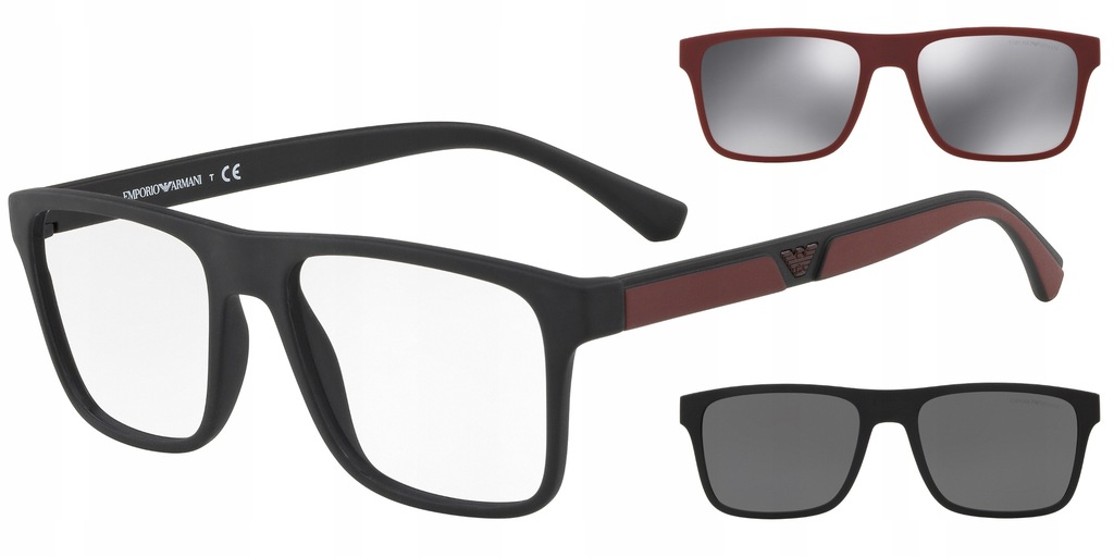 Oprawki Emporio Armani męskie prostokątne czarny