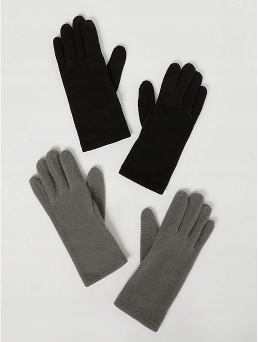 GEORGE 2 pak ciepłe rękawiczki z polaru one size