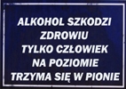 TABLICA ALUMINIOWA JAK Z PRL ALKOHOL SZKODZI ZDROW