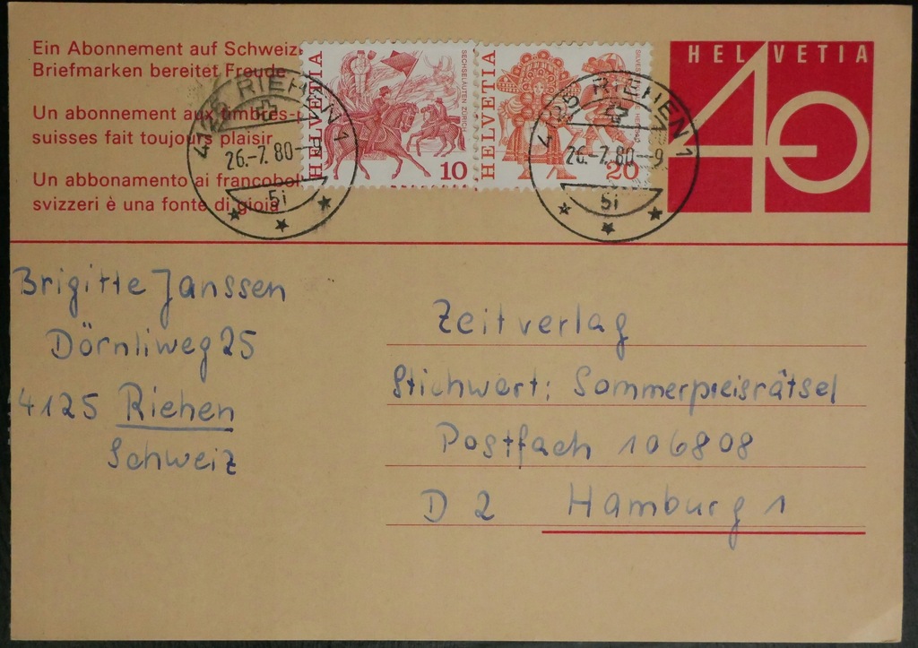 Europa 4 kartki pocztowe 1979 r.[47