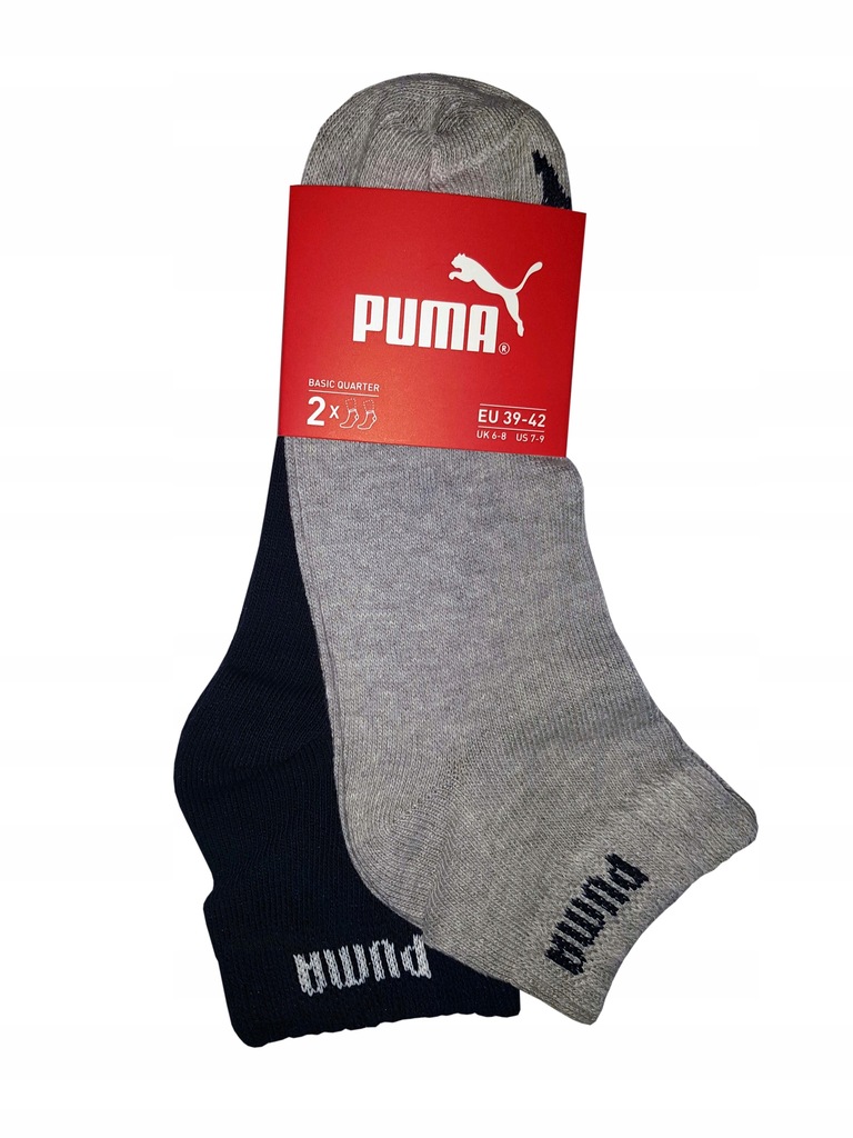 Skarpety Puma quarter 2-pack r. 39/42 grey/black