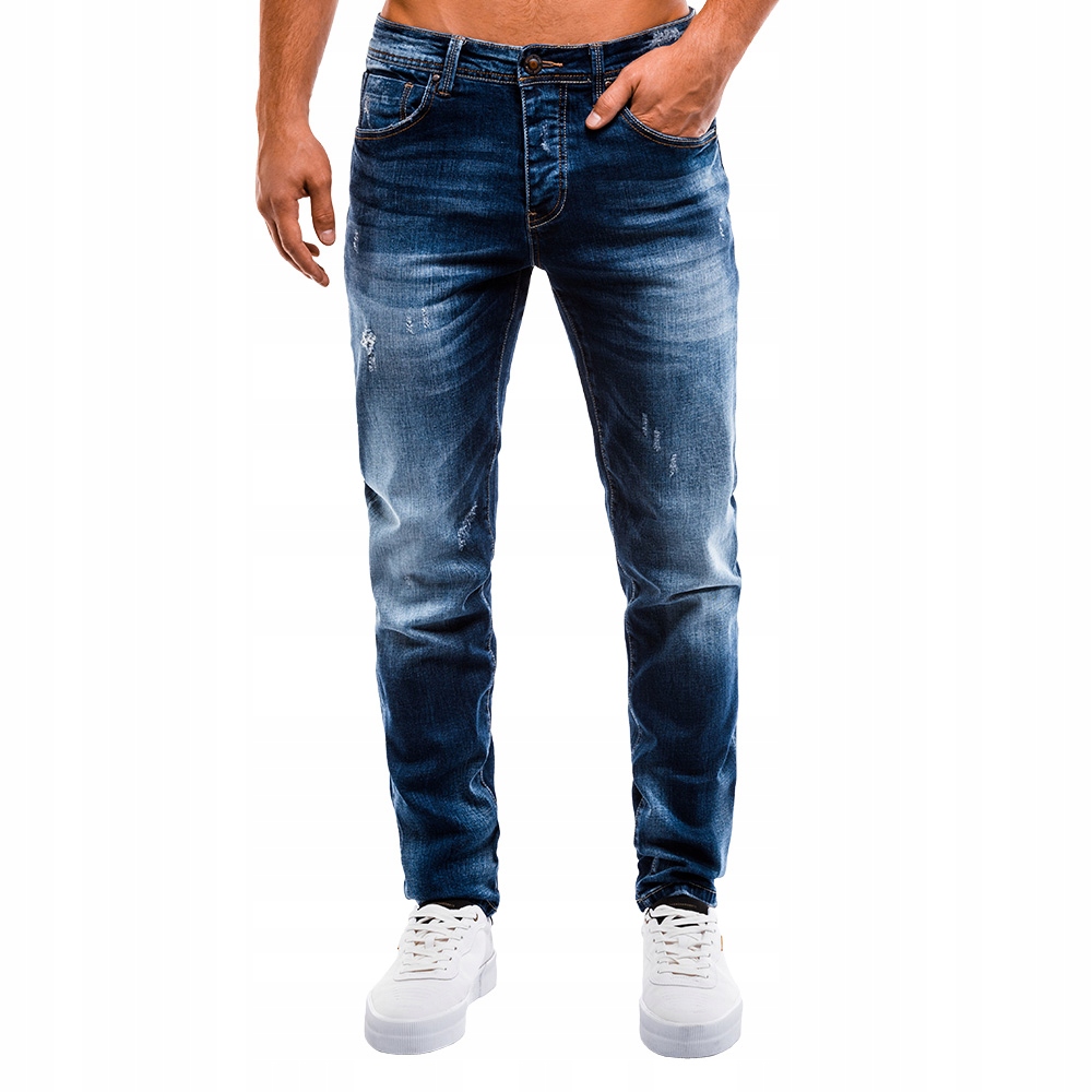 Spodnie męskie jeansy klasyczne P855 niebieskie L