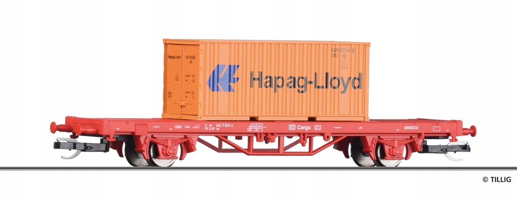 1:120 Wagon platforma kontener DBAG TILLIG 17480