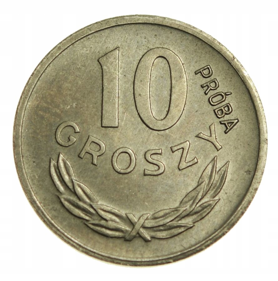 POLSKA 10 GROSZY 1949 NIKIEL PRÓBA