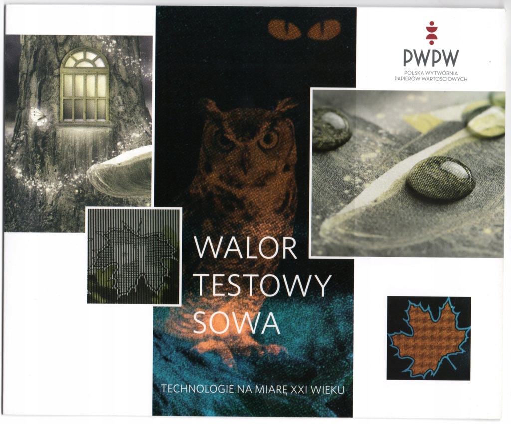 PWPW - BANKNOT WALOR TESTOWY SOWA + FOLDER