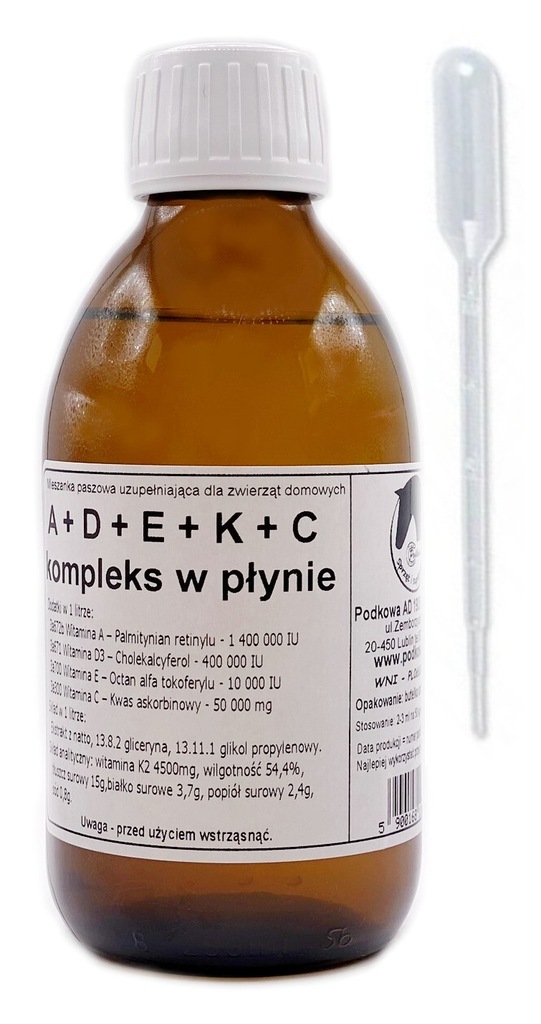 Witaminy A+D+E+K+C ADEKC w Płynie 250ML Podkowa