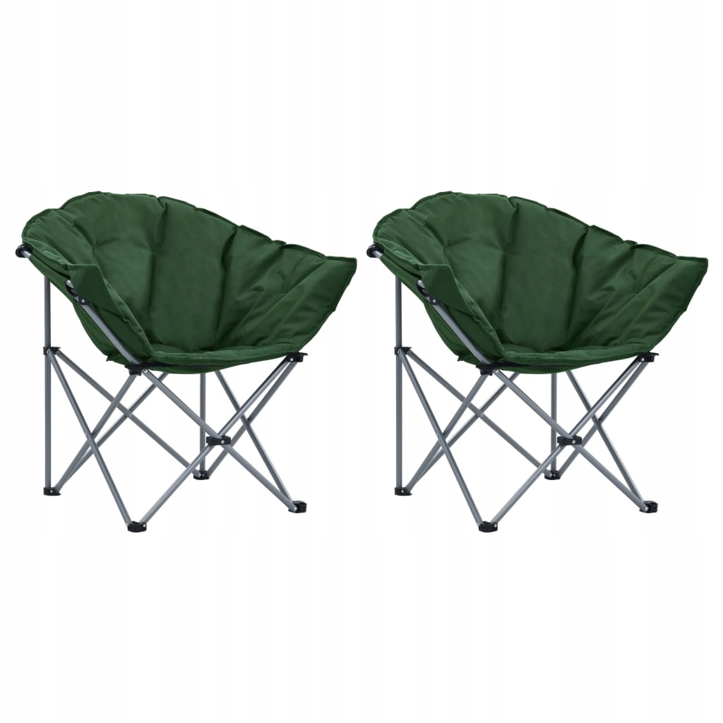 Składane krzesła księżycowe, 2 szt., zielone