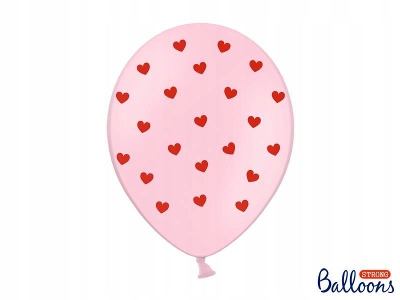 Balony 30 cm, Serca, Pastel Baby Pink (1 op. / 50