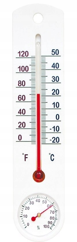 Termometr i Higrometr Duży Czytelny Biały 025300
