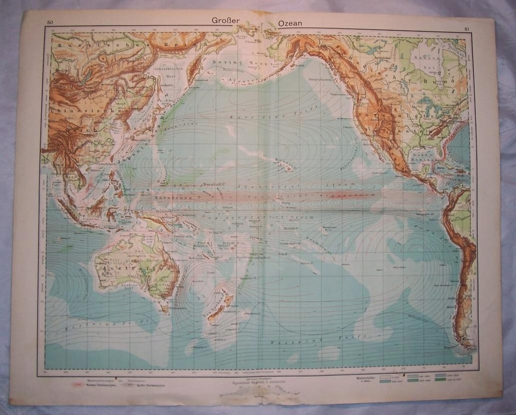 OCEAN SPOKOJNY. Mapa. 1929.