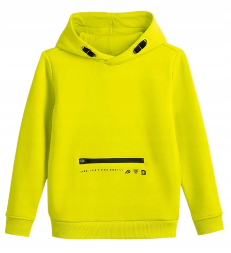 BLUZA CHŁOPIĘCA NEONOWA Z KAPTUREM 4F r. 128