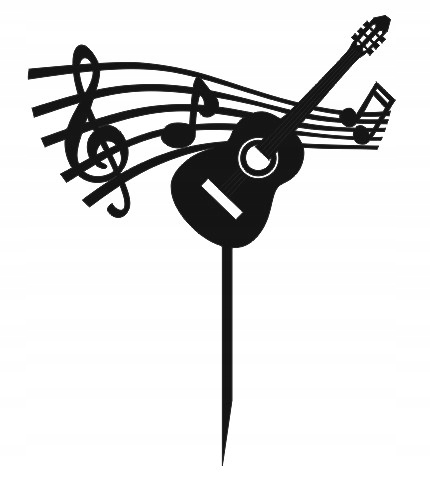 NUTY Gitara instrument Muzyka pięciolinia Topper 14cm PLEXI