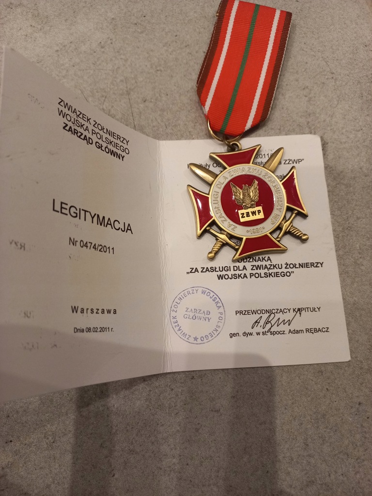 Medal numerowany zgodny z legitymacją WERSJA DUŻA