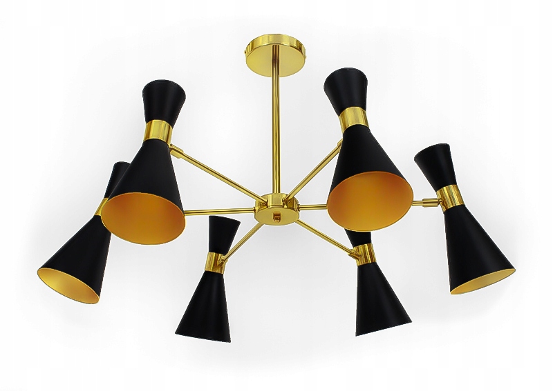 Żyrandol loftowy lampa wisząca loft czarny złoty